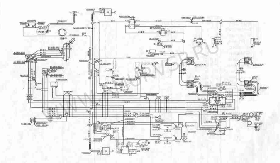 Схема тормозной системы для тягачей 6?4